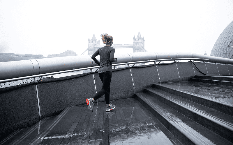 running rain